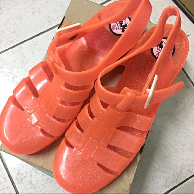 Juju橘色果凍跟鞋 25/40/uk8