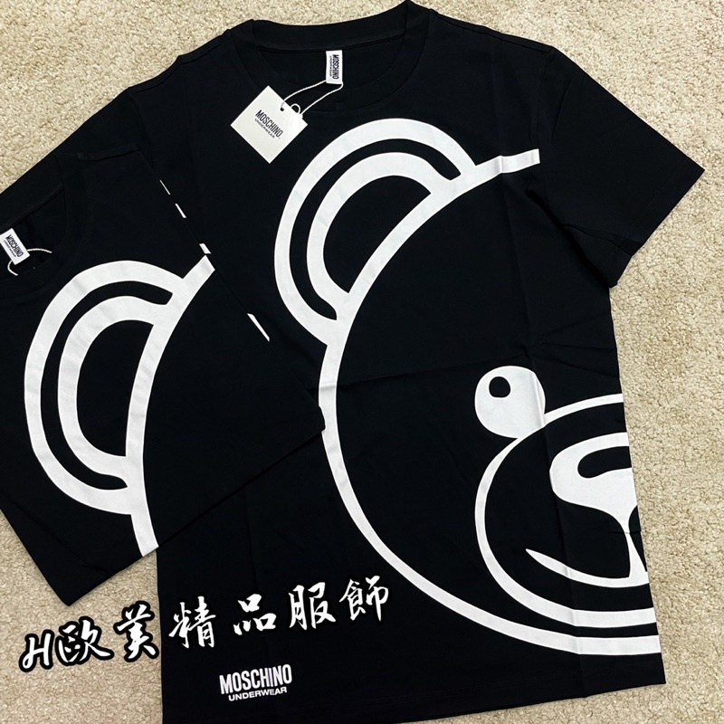 H精品服飾💎MOSCHINO 新款半臉熊🐻 黑色 短袖 ✅正品代購