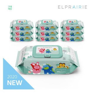 *FUnnyRoOm~(預購)Elprairie艾波兒頂級鮮厚超純水嬰兒濕紙巾(72抽x10入)-2020卡通款