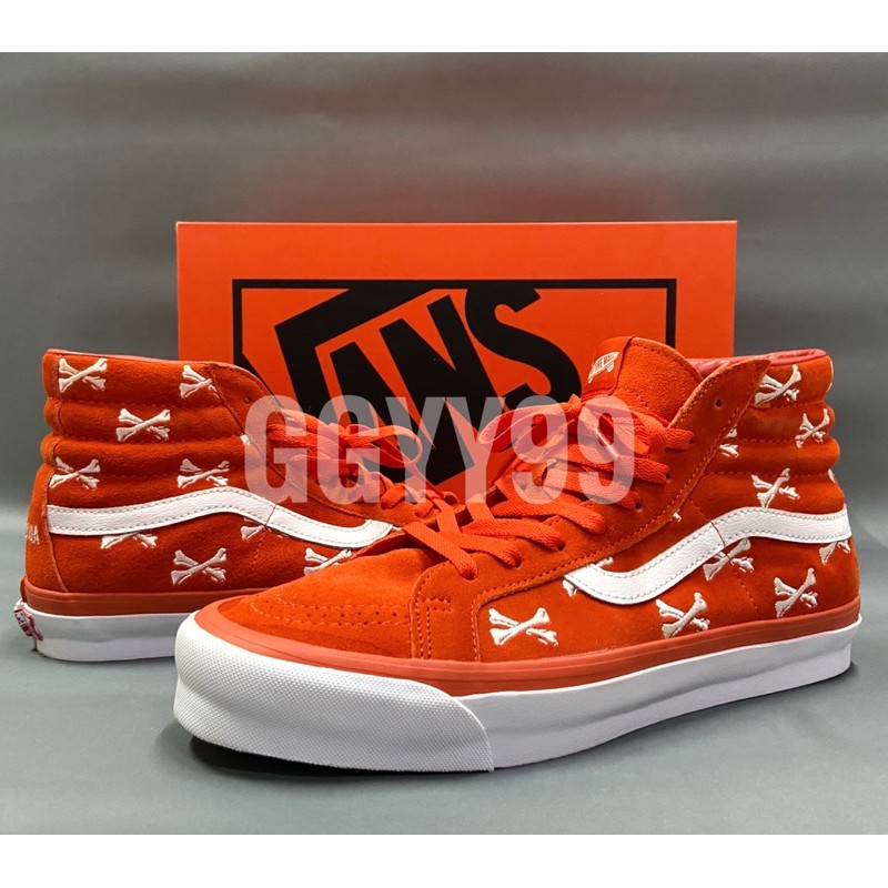 wtaps x vans sk8-Hi 骨頭 us12 橘 帆布鞋