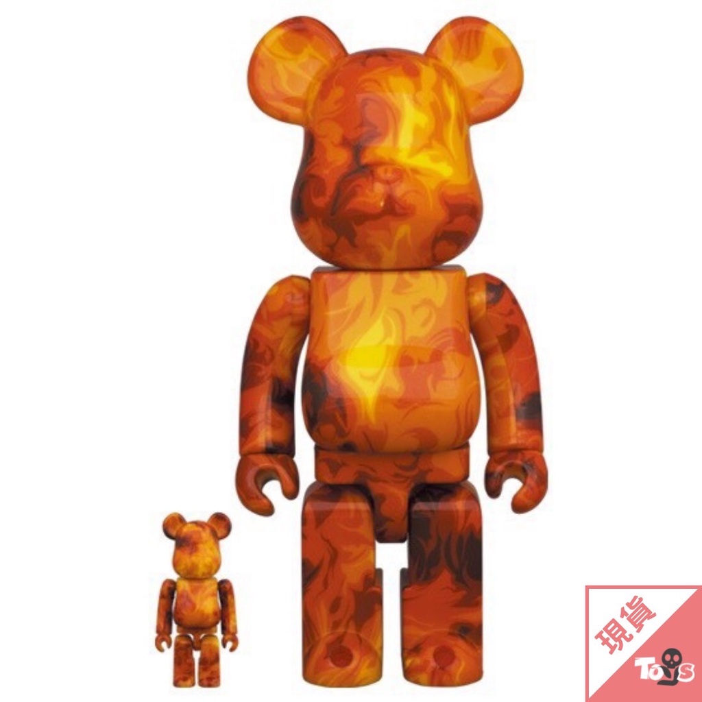 （現貨）BE@RBRICK 庫柏力克熊 SSUR FIRE 火焰 100％ &amp; 400％正版 潮玩 大娃 玩具有毒