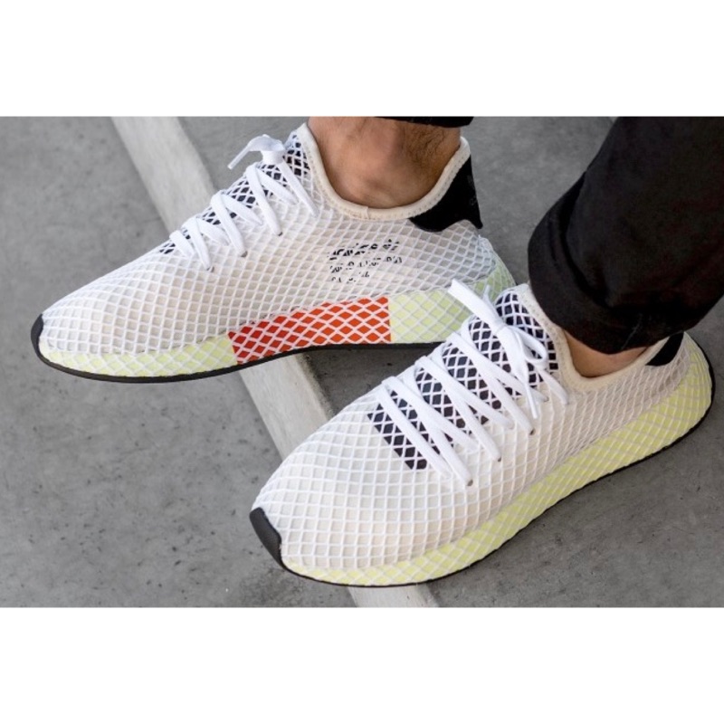 大腳 ADIDAS Originals Deerupt Runner 米白 螢光黃 網狀 舒適 US13 現貨