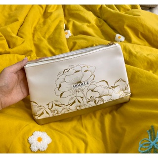 全新 現貨 Lancome 蘭蔻 絕對完美 最新版 金色 白色 花朵 燙金 化妝包 美妝包 手拿包 收納包 旅行包 正貨