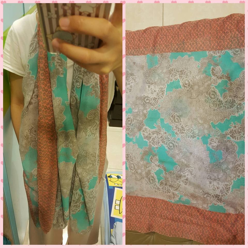 蕾絲豹紋圖騰棉麻材質大圍巾