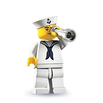 LEGO 樂高 人偶包 4代 8804 水手 船員 海軍 全新品 白色 Sailor 有底板 無說明書 無外袋