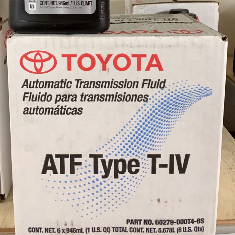 【豐田 TOYOTA】ATF T-IV、4號、變速箱機油、豐田機油、1L/罐、12罐/箱【美國進口】滿箱區/新包裝