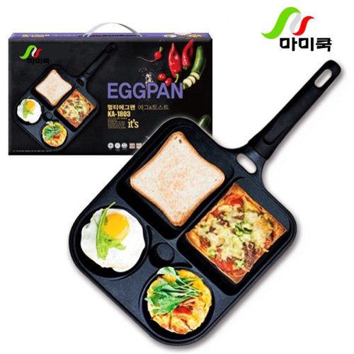 韓國mami Cook 晶鑽不沾四格多功能煎烤平底鍋 韓國高品質 免換鍋神器 蝦皮購物