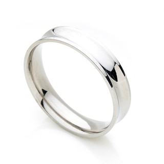 寬版凹面 戒指 6-23號 鈦鋼抗過敏 簡約風 銀色素面 中性款鋼戒 男戒女戒 艾豆『H2599』
