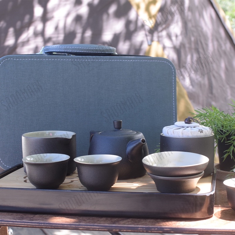 《茉莉餐具》🔥滿額免運🔥1壺4杯 粗陶茶具旅組 仙德曼 茶具 茶杯 旅行組 露營 野餐 戶外 泡茶 茶道