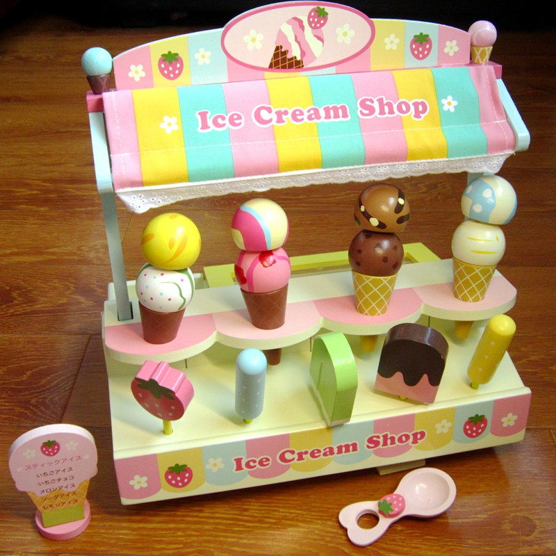 [全新現貨] 日式 冰淇淋 收銀機 廚房 玩具 木製 寶寶 仿真 禮物