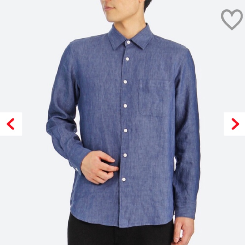 uniqlo 特級亞麻襯衫 軍綠色