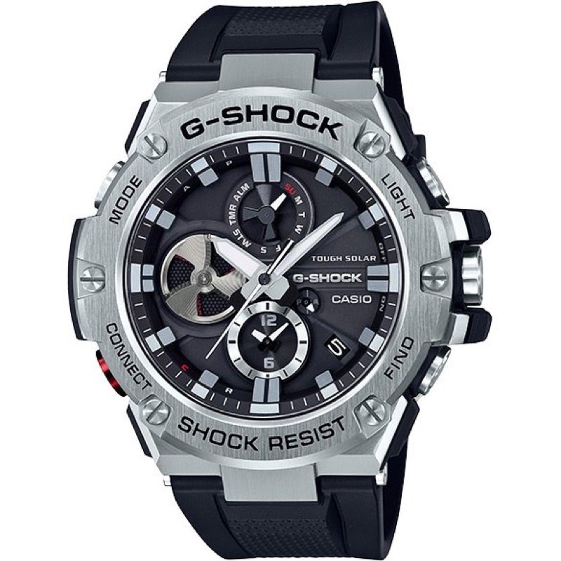 （全新公司貨 附發票）卡西歐G-SHOCK 藍牙連線太陽能計時錶GST-B100-1A 黑 原廠正品 一年保固