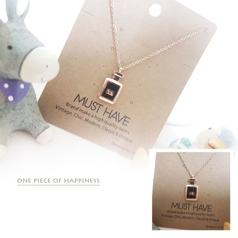 現貨 小資系列 Must Have 香水造型鋼鈦不鏽鋼鎖骨鍊短錬 玫瑰金 貝殼 One Piece 蝦皮購物