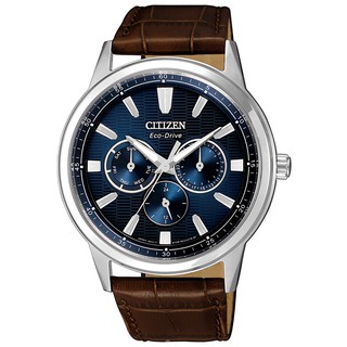 CITIZEN星辰 GENTS光動能 藍鏡面三眼手錶 BU2071-10L【Watch On-line Store】