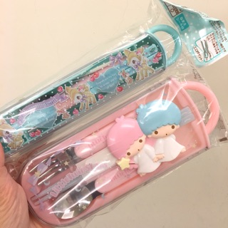 ª鯊糖🦈 日本 三麗鷗 雙子星 kikilala 哈尼鹿 小鹿斑比 哈妮鹿 兒童 小學 外出 餐具組 筷子 湯匙 叉子