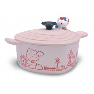 7-11 LE CREUSET X Hello Kitty 竹纖維 鑄鐵鍋造型餐碗 粉色款