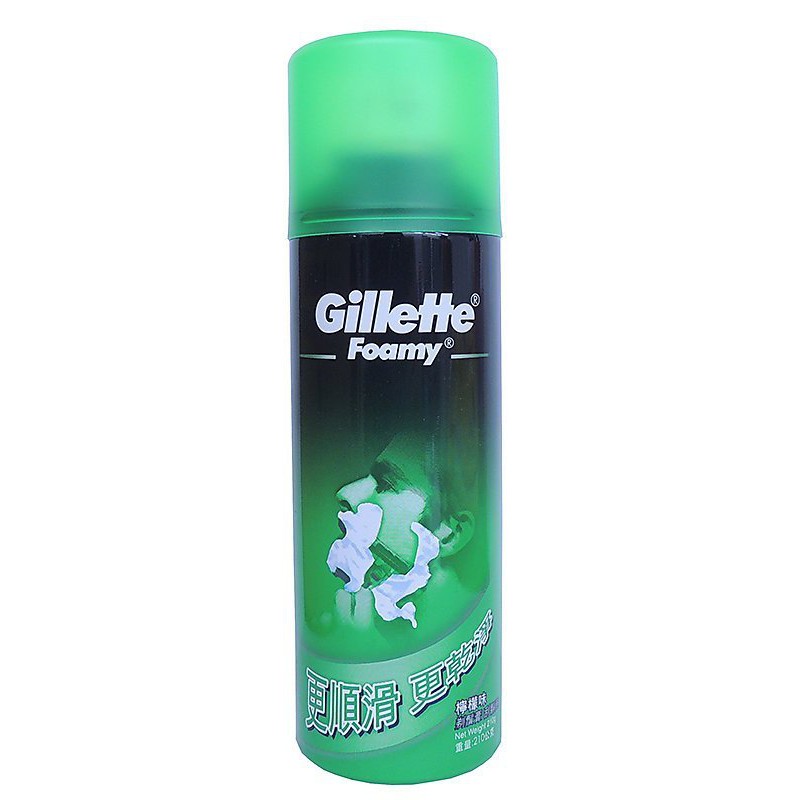 Gillette 吉列刮鬍泡210g~(綠色)檸檬味~刮鬍膏