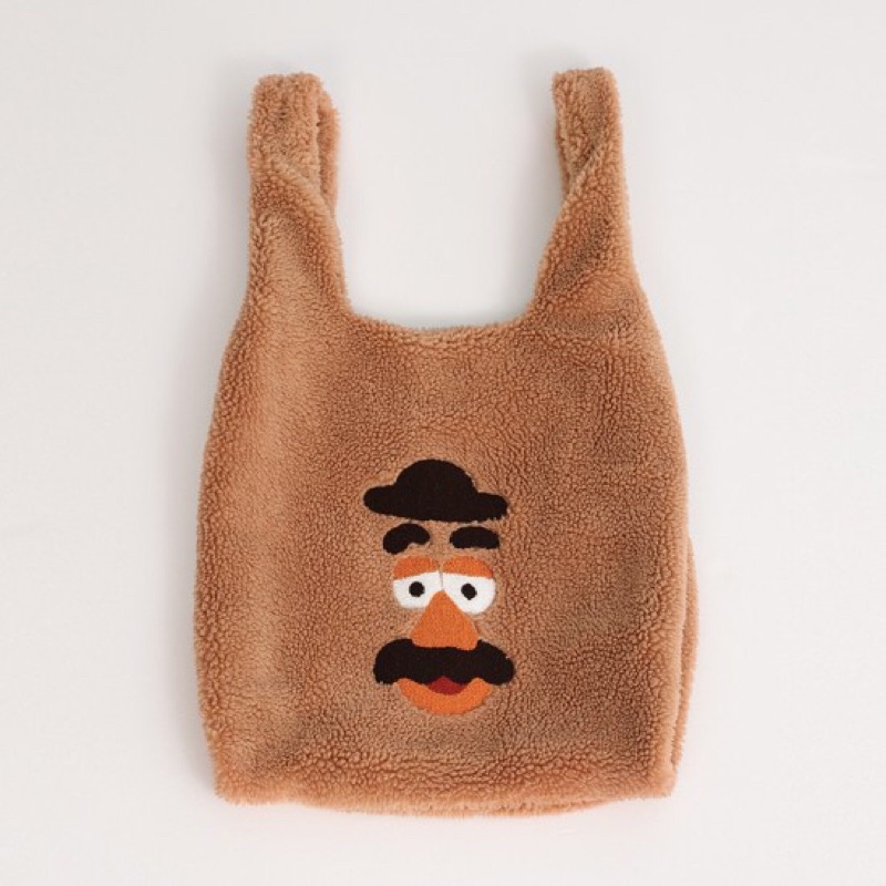 韓國限定 毛毛包 QQ毛 提袋 可愛卡通 大容量 購物袋 手拎包 毛絨背心包 迪士尼 蛋頭先生 玩具總動員 胡迪巴斯光年