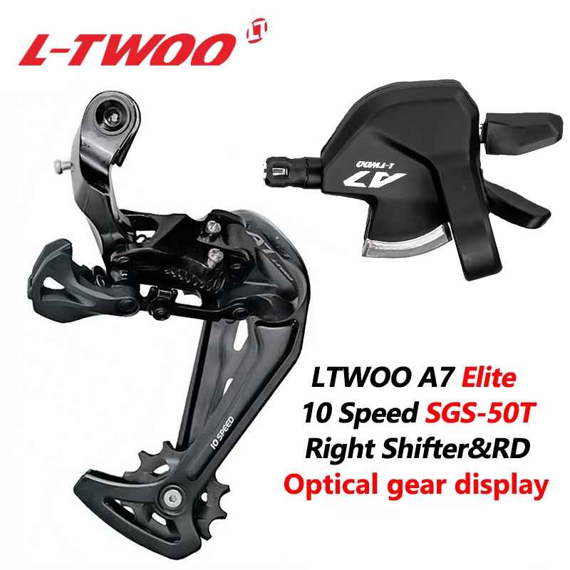✨Cod&amp;準備好了✨ Ltwoo A7 Elite 版本 10 速後撥鏈器右變速桿(帶光學齒輪顯示)適用於 MTB 山地