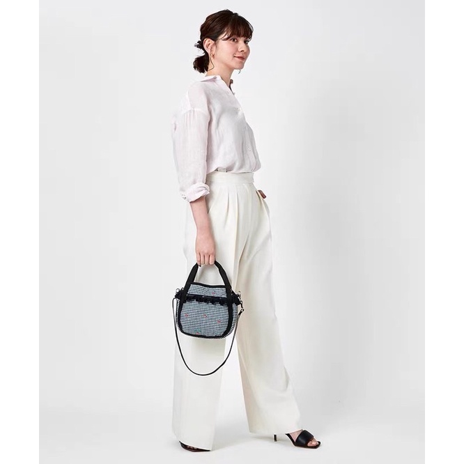日本新款Lesportsac 限定版可愛波浪櫻桃🍒水果格紋手提斜背包 小水桶包