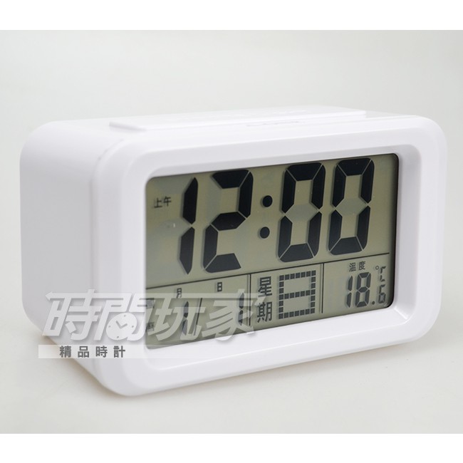 A-ONE金吉星 台灣品牌 LCD多功能液晶顯示鬧鐘 數位電子 貪睡 嗶嗶聲 夜燈 TG-072白【時間玩家】