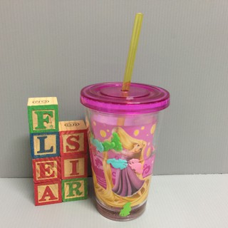 【FleaSir福利社】現貨 迪士尼store 魔髮奇緣 長髮公主 樂佩 水杯/飲料杯(附吸管) G06