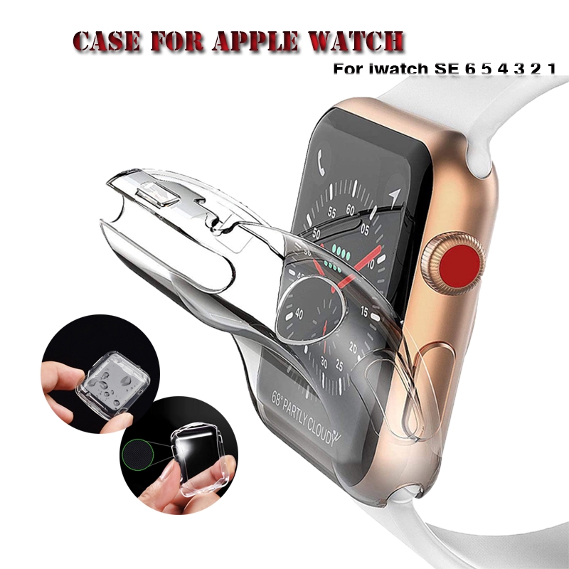 適用於 Apple watch 7 SE 1 2 3 4 5 6 41mm 的全屏軟 TPU 透明保護殼。 45 毫米