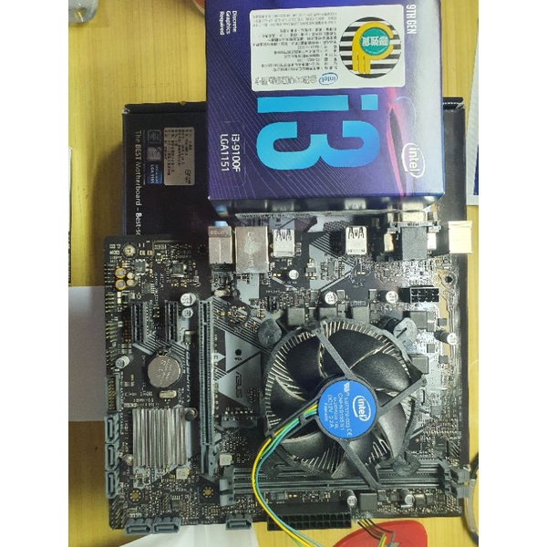 CPU Intel 9代 i3-9100F＋主機板 ASUS華碩 PRIME B360M-K
