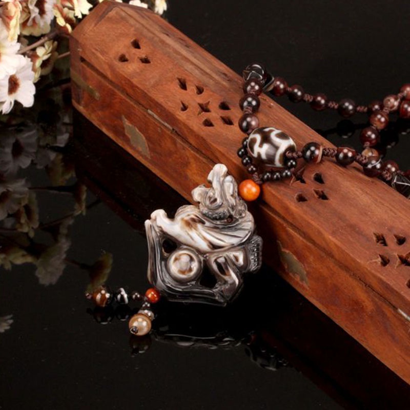 【莊嚴佛淨土】獨家設計---招財西藏財寶貔貅天眼珠項鍊