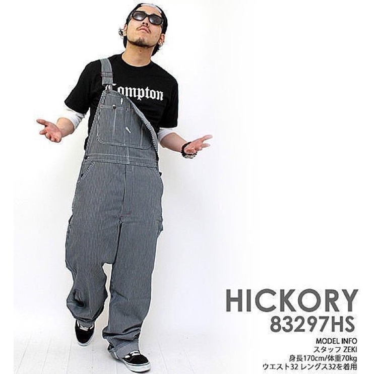 ［GO:OD] Dickies 藍白條紋吊帶褲 30腰