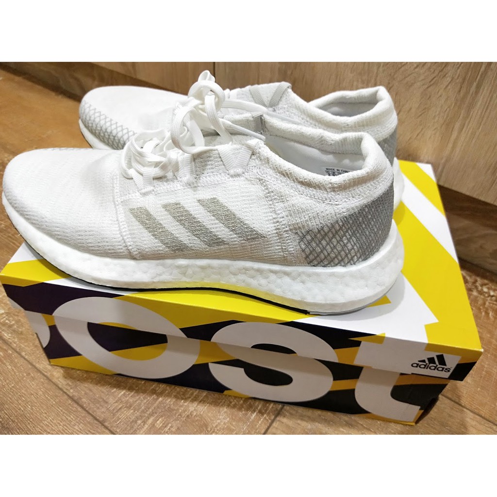 全新 日本帶回Adidas PureBOOST GO 白灰 編織機能  輕量 透氣  慢跑鞋 彭于晏  [AH2311]