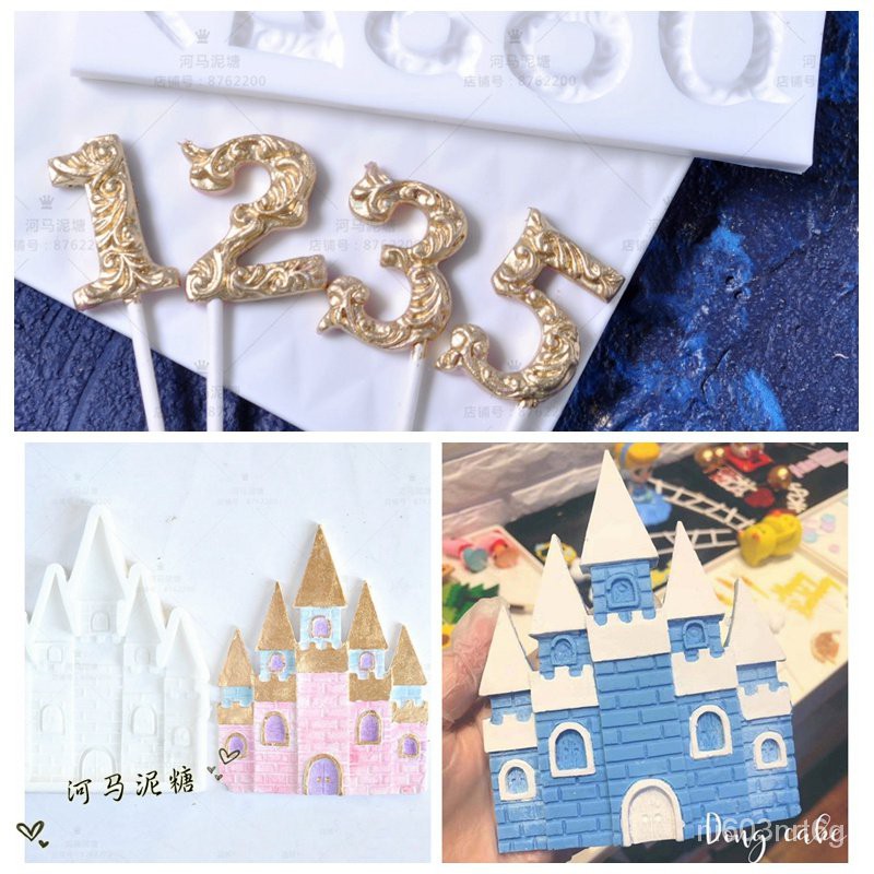 台灣發貨-廚房蛋糕模具-棒棒糖模具-烘焙工具翻糖巧克力花紋數字字母硅膠模具  數字棒棒糖蛋糕模具 Vnqr