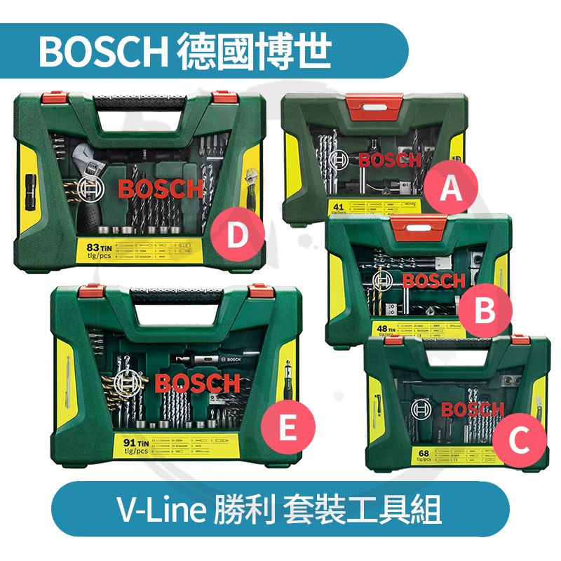 BOSCH 德國博世 V-Line 勝利 套裝工具組／41件 48件 83件 91件套裝工具組【小鐵五金】