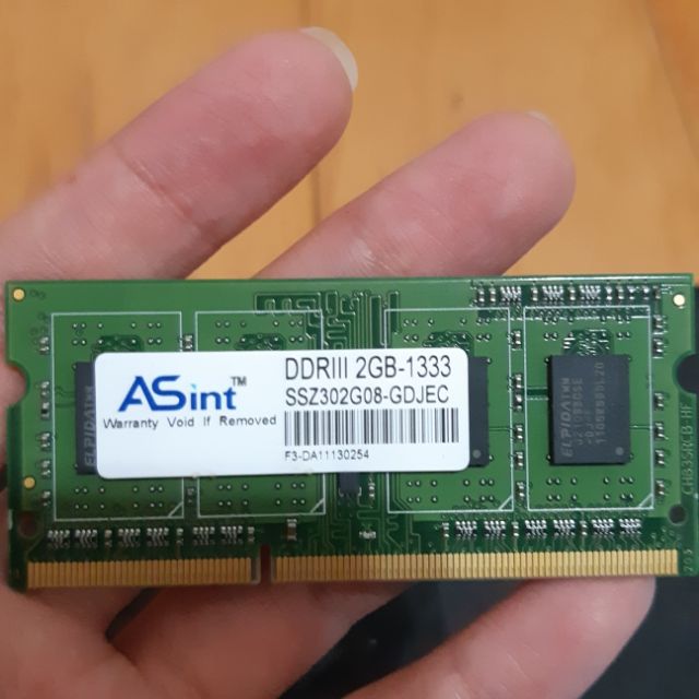 昱聯ASint DDR3 1333 2GB 筆電記憶體