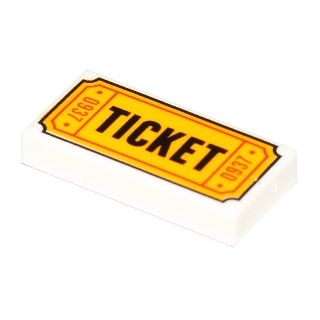 LEGO 樂高 白色 印刷磚 1X2 門票 ticket 10258 10273 3069bpb0584