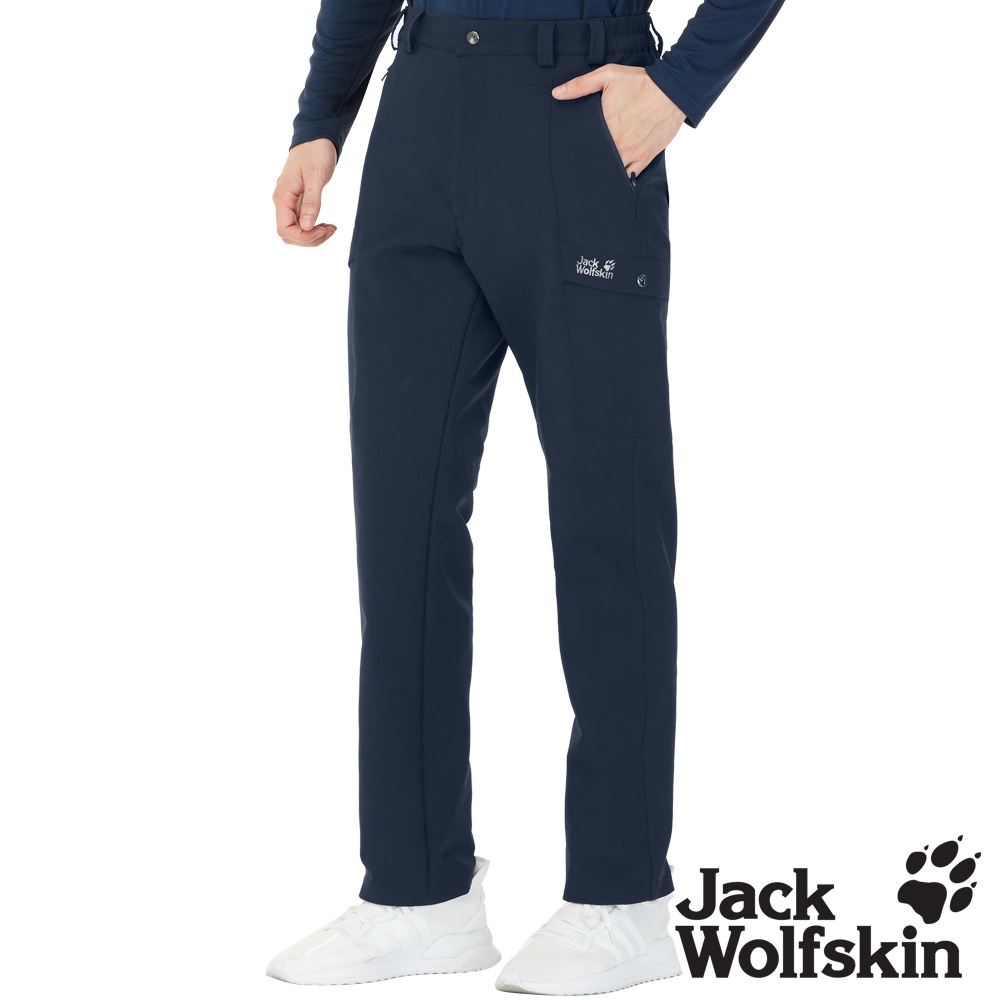 【Jack wolfskin 飛狼】男 保暖休閒長褲 (潑水加工 / 內磨毛) 登山褲『深藍』