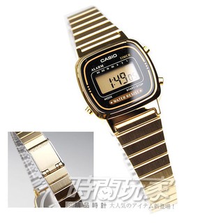 CASIO卡西歐 LA670WGA-1 原價1260 復刻金色 電子錶 黑金色 鬧鈴 碼錶 倒數計時 女錶【時間玩家】