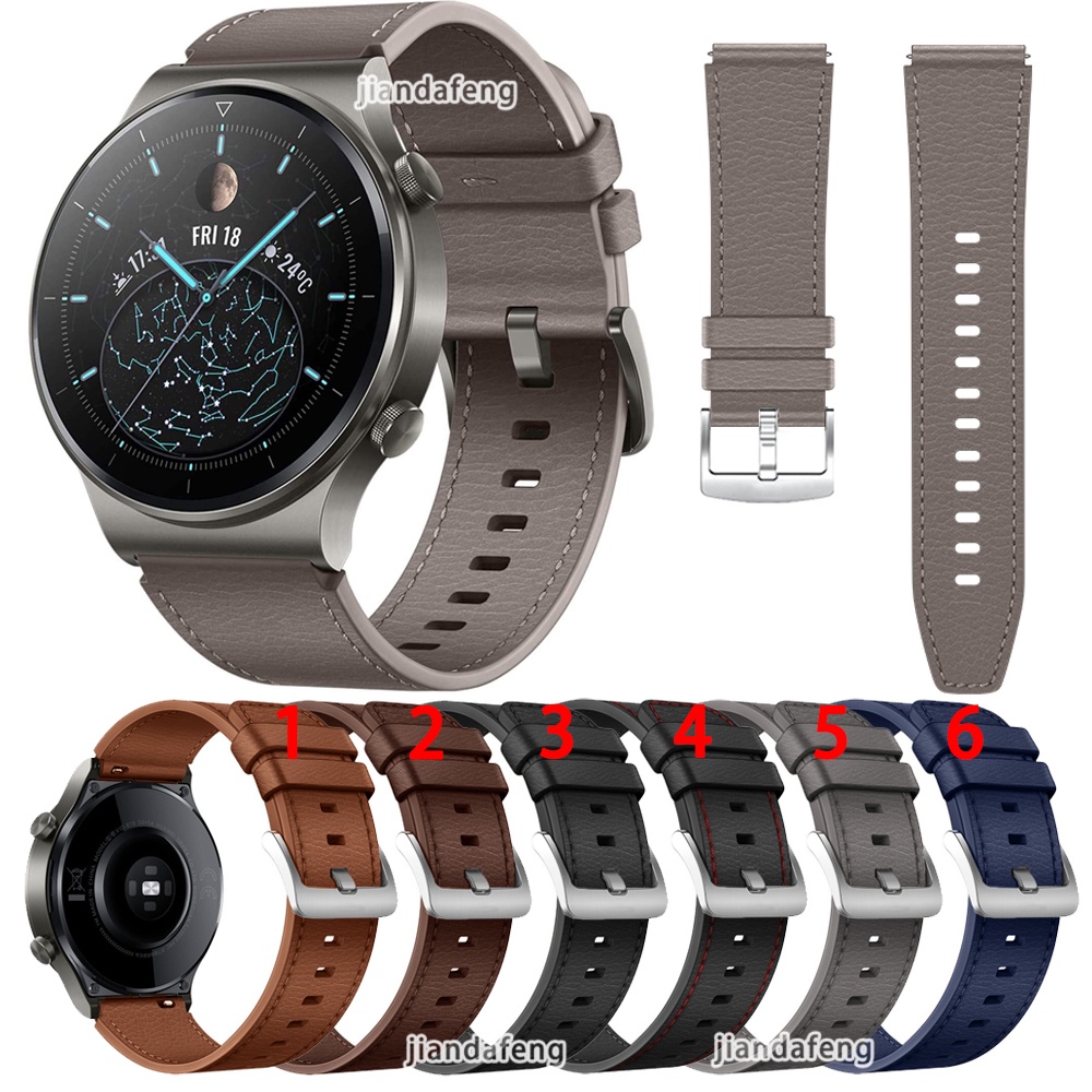 華為 Huawei WATCH GT2 Pro 紋理皮革錶帶。
