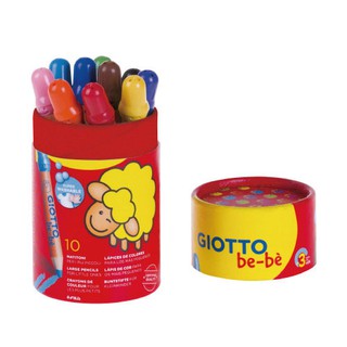 【義大利 GIOTTO】可洗式寶寶木質蠟筆10色(筆筒裝)