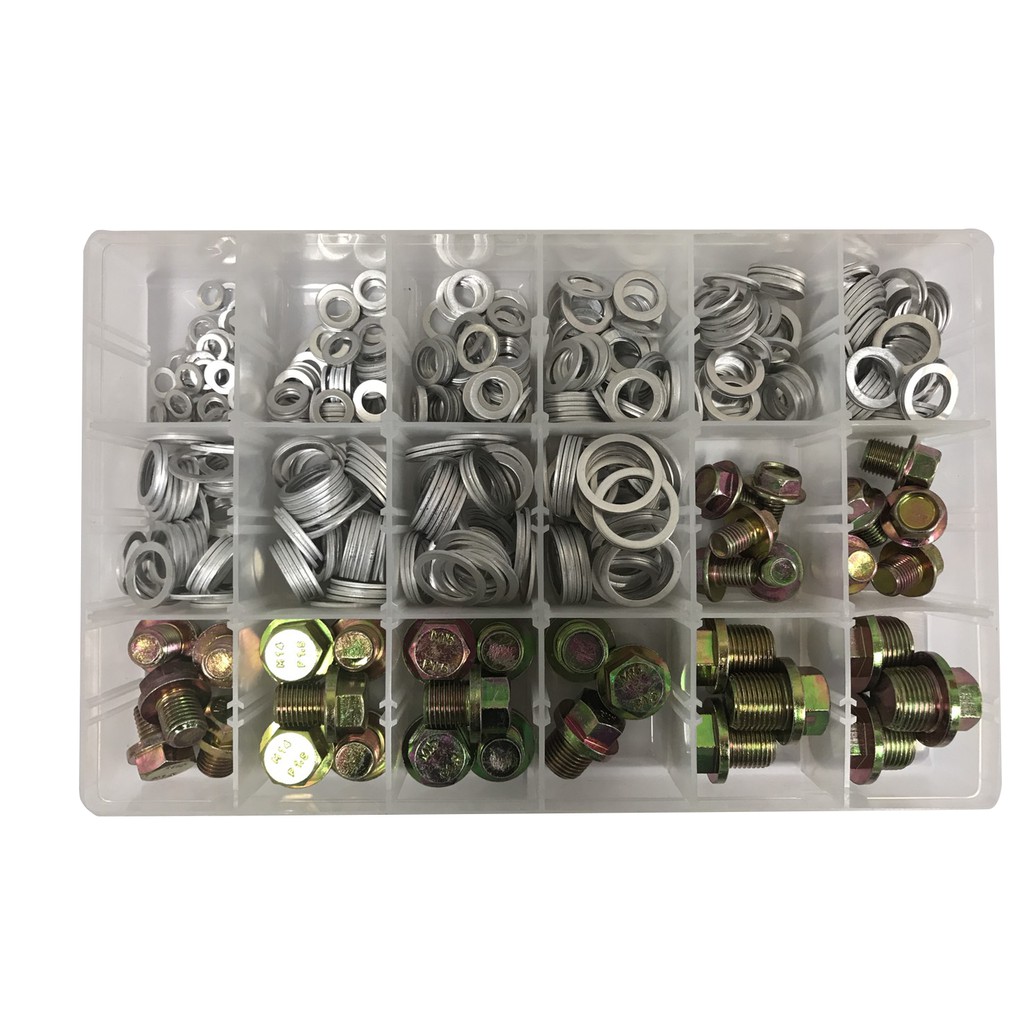 三起工具-機油螺絲鋁華司組/機油螺絲+鋁華司組(18種)/鋁製華司墊片/洩油/齒輪油/油底殼/螺絲