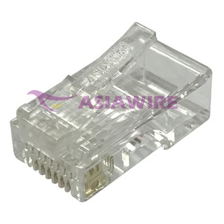 ASIAWIRE Cat.5e 8P8C 三叉50u RJ-45 Plug 100pcs/袋裝#臺灣製#足50u#熱賣款