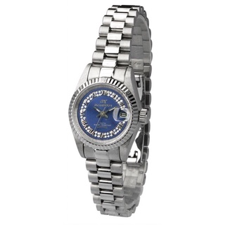 ROSDENTON 勞斯丹頓 女 銀炫時針 晶鑽機械腕錶-深藍面(6025LS-3U)