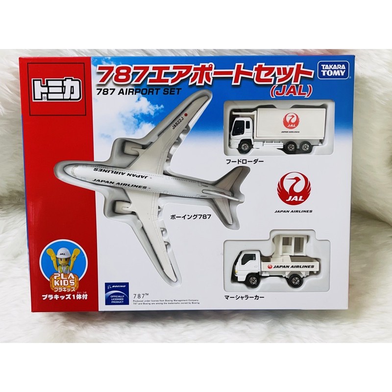 👍現貨-開立發票 TAKARA TOMY 正品 JAL Japan 日本航空 機場套組 波音747 食物運送車 機場引導