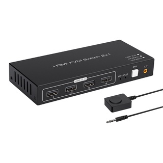 推薦kvm切換器hdmi二進一出8K兩臺電腦共用鼠標鍵盤顯示器usb共享器2進1出兩口支援無線鼠標鍵盤列印機4K 14