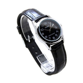 CASIO簡潔大方的三針-時分秒針設計LTP-V001L-1B MTP-1275G -9A 女錶 石英錶 皮革錶帶