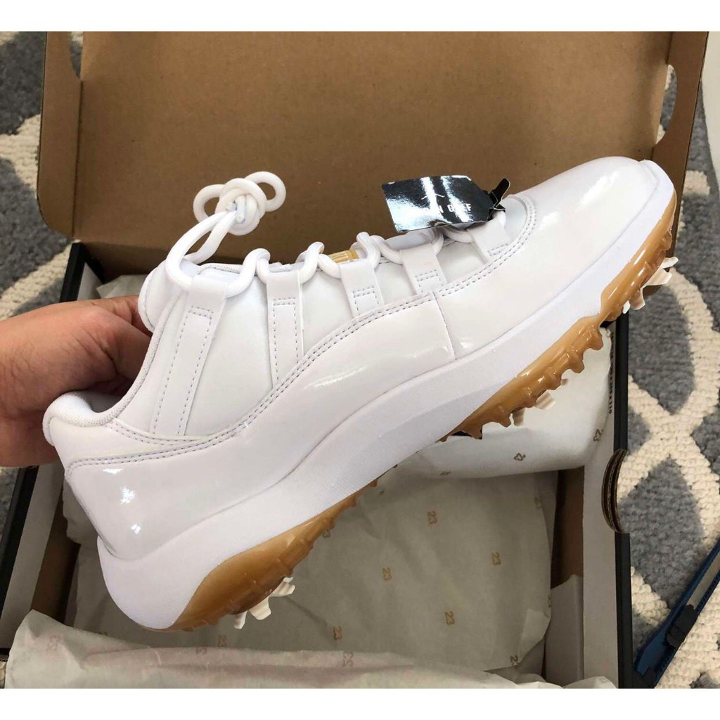 air jordan 11 low golf white metallic gold