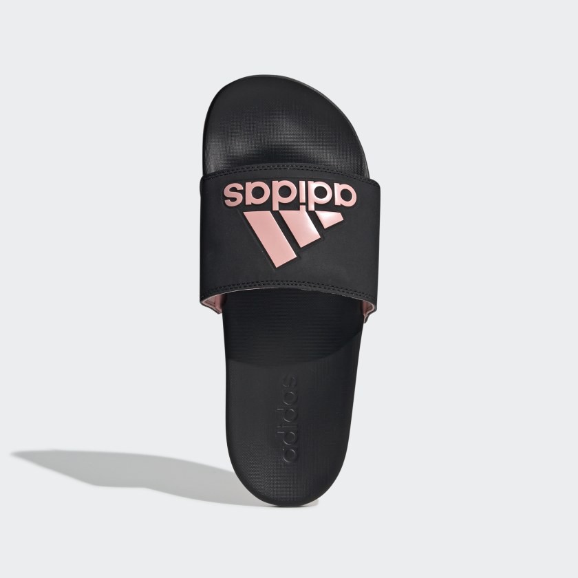 Adidas Adilette Comfort女款黑粉色舒適運動拖鞋-NO.EG1866