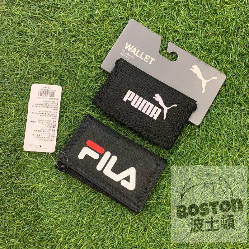 Puma 07561701  𝐅𝐈𝐋𝐀 PWT9012BK 短夾 運動錢包 零錢包 錢包 皮夾 黑 三折式 拉鍊