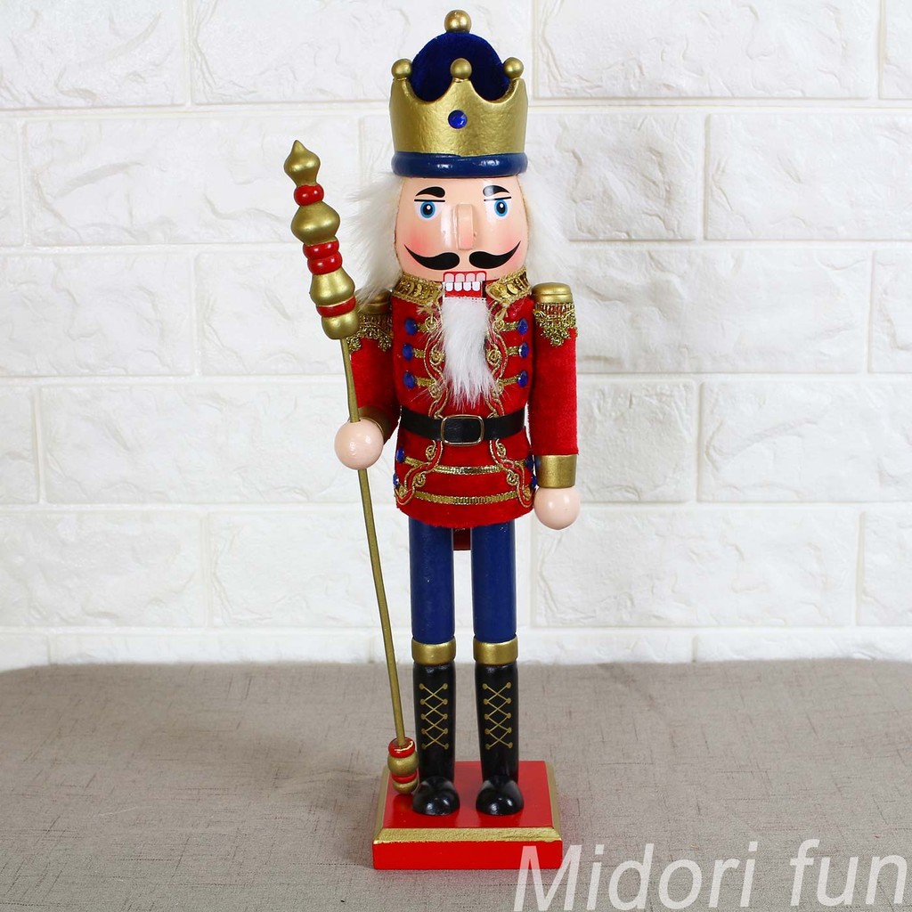 現貨W11-B~Midori fun~胡桃鉗士兵38cm杖 共三款 胡桃鉗 歐洲 童話系列國王 娃娃兵 木偶英倫風 擺飾