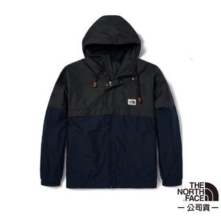 【美國 The North Face】男款 WindWall 防風防潑水可調節連帽外套 5AZM-TL6 海軍藍/黑 N